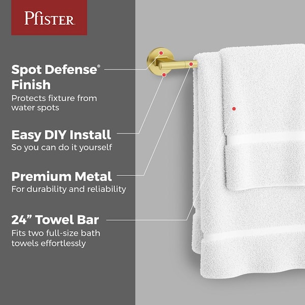 Capistrano 24 in. Wall Mounted Towel Bar in Brushed Gold