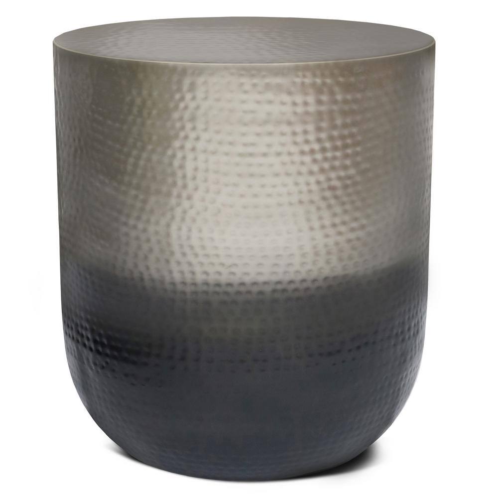 Nova Silver Ombre Round Metal Side Table
