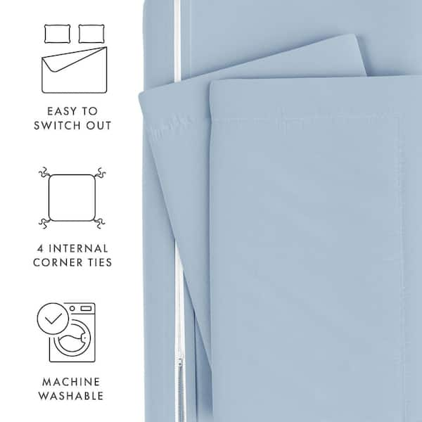 Becky Cameron Premium Ultra Soft Light Blue Country Home Pattern Reversible  Full/Queen Microfiber 3-Piece Duvet Cover Set IEH-DPP-COH-QUEEN-LBLUE - The  Home Depot