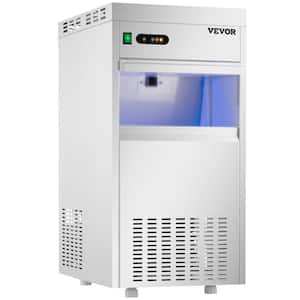 VEVOR 44 lb. / 24 H Commercial Snowflake Stainless Steel Freestanding Ice Maker Machine for Seafood Restaurant in Silver
