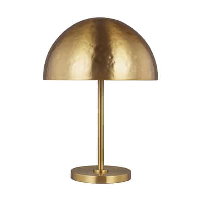 ED Ellen DeGeneres Crafted by Generation Lighting Whare 21 in. Burnished Brass Table Lamp with Steel Shade