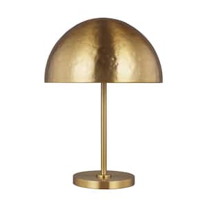 Whare 21 in. Burnished Brass Table Lamp with Steel Shade