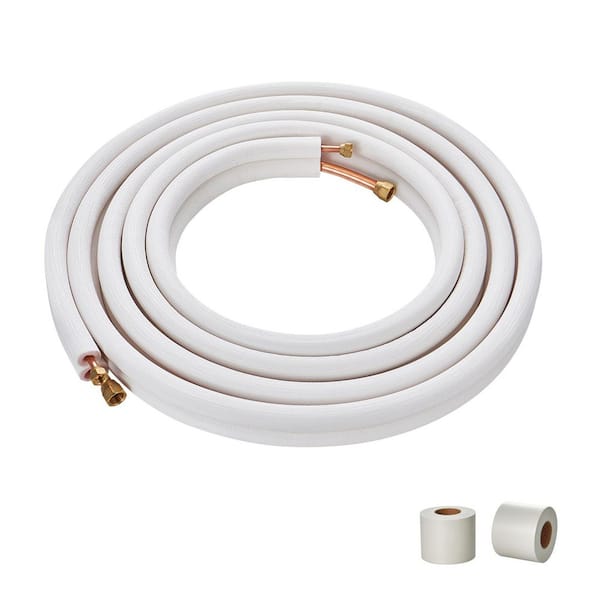 25 ft. HVAC/Mini Split Line Set, Triple Insulated 1/4 in. and 1/2 in. Copper Pipes with Wrapping Strips Included