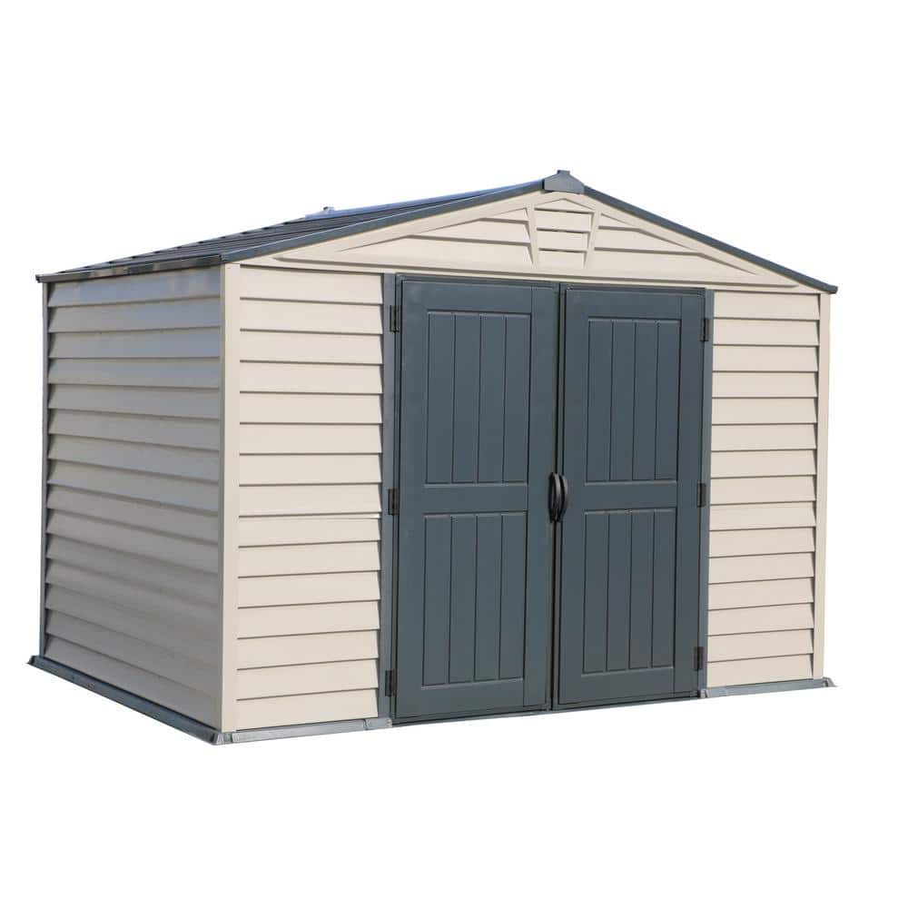 DURAMAX Storemax 10 ft. x 8 ft. Gray Vinyl Storage Plastic Shed 85 sq. ft -  DuraMax Building Products, 30225