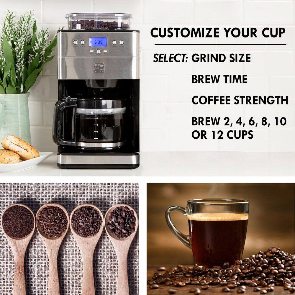 KENMORE Elite Grind and Brew black 12- Cup Coffee Maker with Burr Grinder, Programmable Automatic Timer Brew KENMORE Elite Grind and Brew black 12- Cup Coffee Maker with Burr Grinder, Programmable Automatic Timer Brew - 2