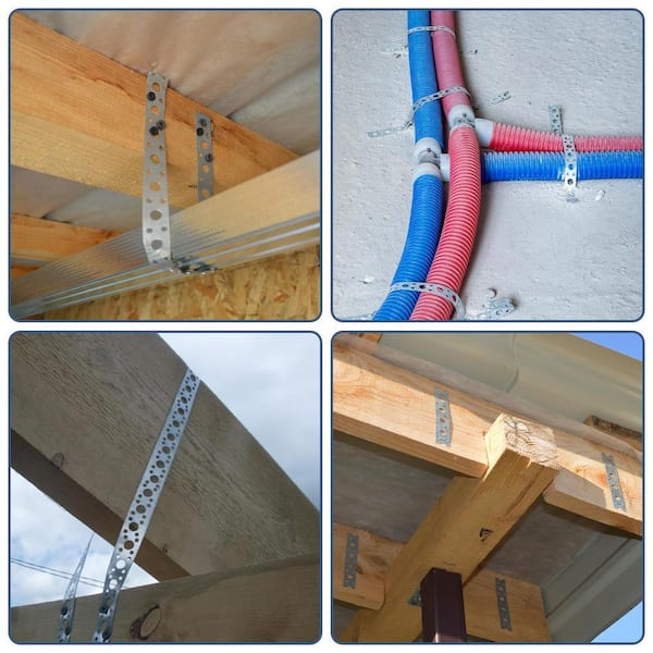 Fixirons 2 Pack Galvanized Metal Pipe Strap 3/4-Inch X 10-Feet 24-Gauge