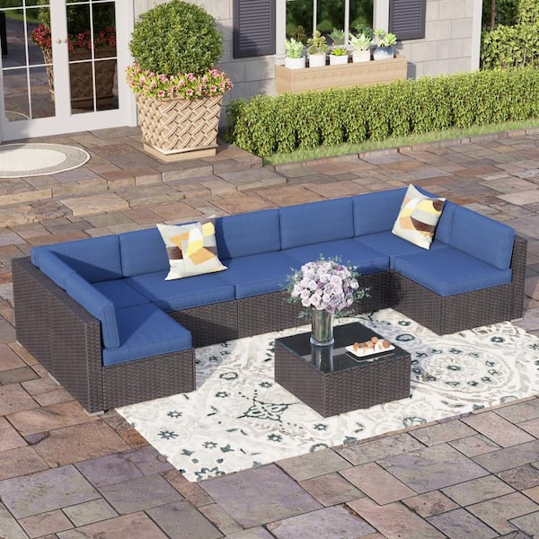 Blue outdoor sectional online sofa