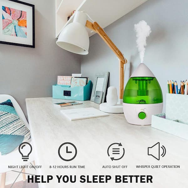 Cool Mist Air Humidifier 2.5L Whisper Quiet for Bedroom Home Office Baby  Room