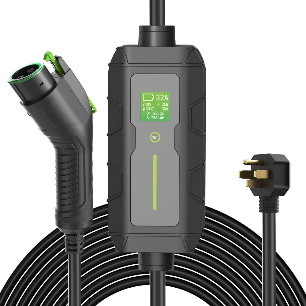 28FT 240-Volt Electric Vehicle Portable Charger Level 1 and Level 2 Adjustable Amperage NEMA 14-50P Plug price history on PriceWatchPro