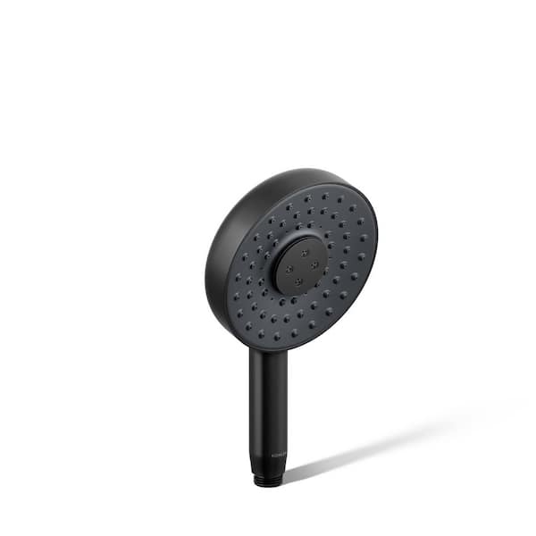 KOHLER Statement 3-Spray Patterns with 1.75 GPM 5.125 in. Wall Mount Handheld Shower Head in Matte Black