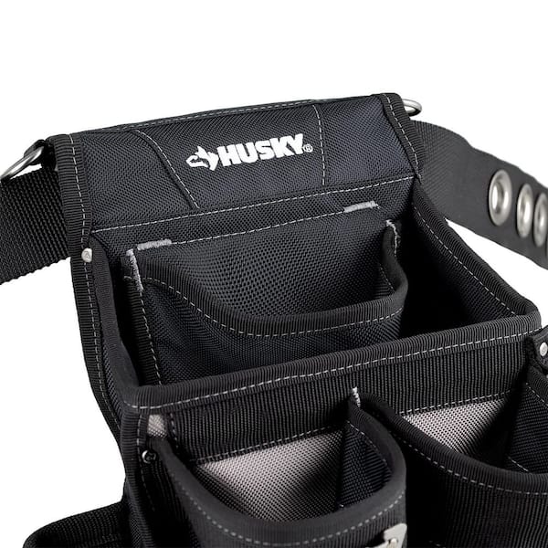 Husky - Electrician's Tool Belt Pouch with Tape Measure Holder