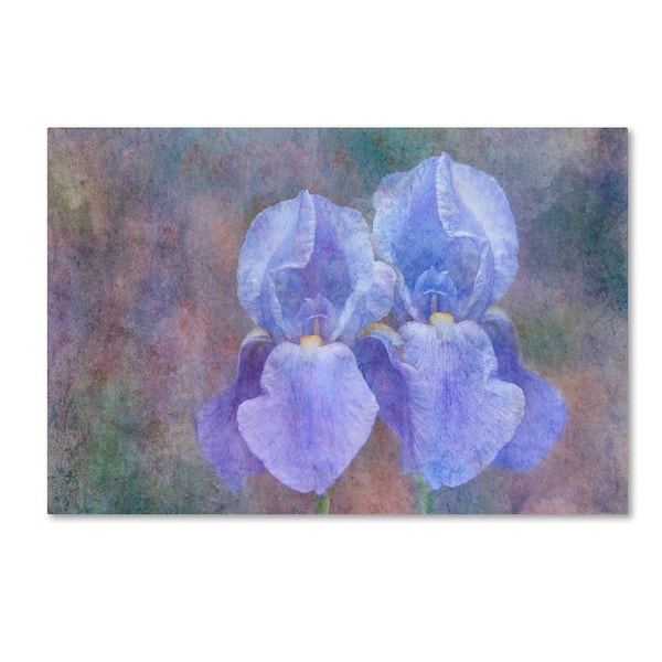 Trademark Fine Art 22 in. x 32 in. "Iris Blue Rhythm" by Cora Niele Printed Canvas Wall Art