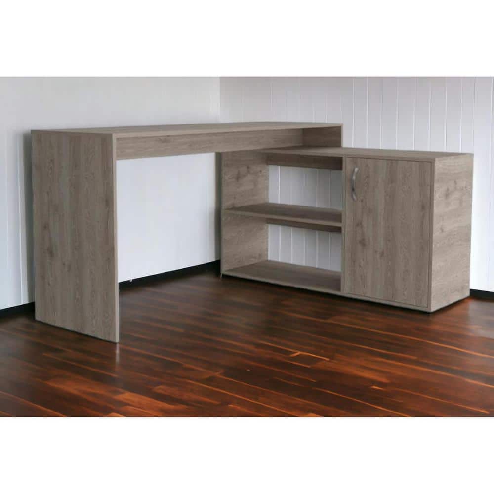 59.64 in. L-Shaped Light Gray Engineered Wood 0-Drawer Computer Desks price history on PriceWatchPro