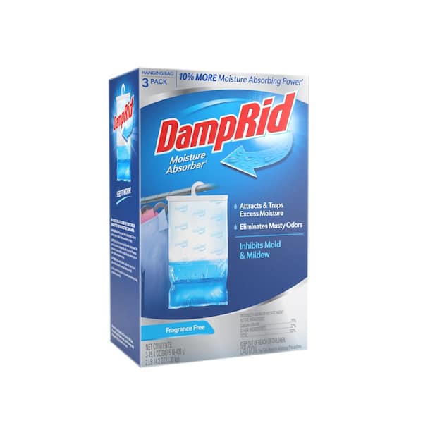 DampRid Hanging Moisture Absorber, 4 Packs of 3 (12 Units), Fragrance Free