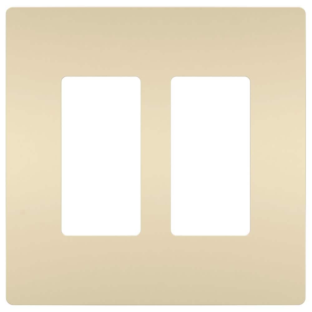 Ivory Matte Oversized 2 Gang Screwless Wall Plate