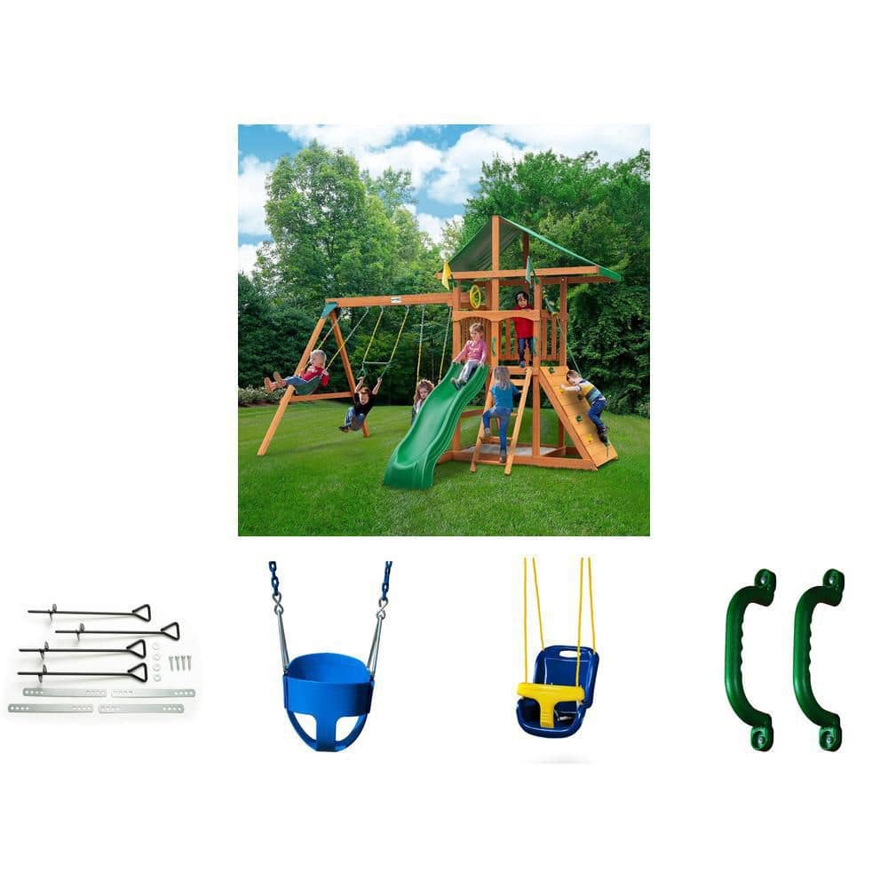 Gorilla Playsets Green Plastic Safety Handles (2-Set) 07-0005-G