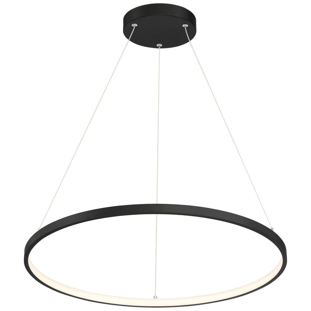 Anello Matte Black Circular LED Pendant Chandelier for Indoor/Outdoor