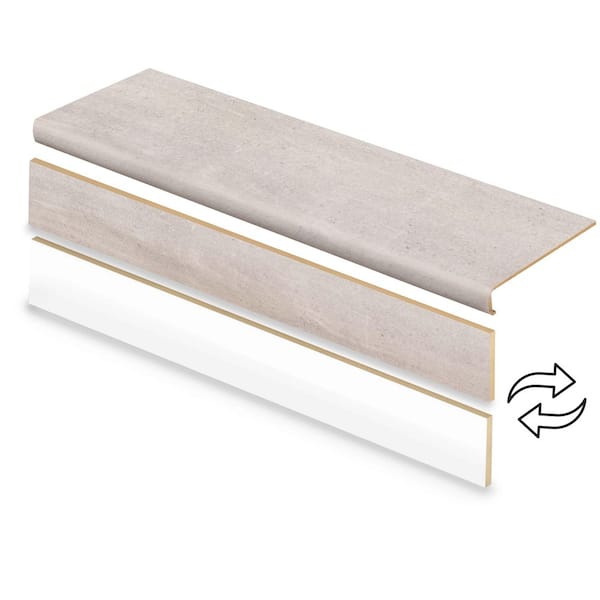 Annelise Terrazzo 47 in. L x 12.15 in. W x 57.91 mm T Vinyl Overlay Stair Tread and Reversible Riser Kit