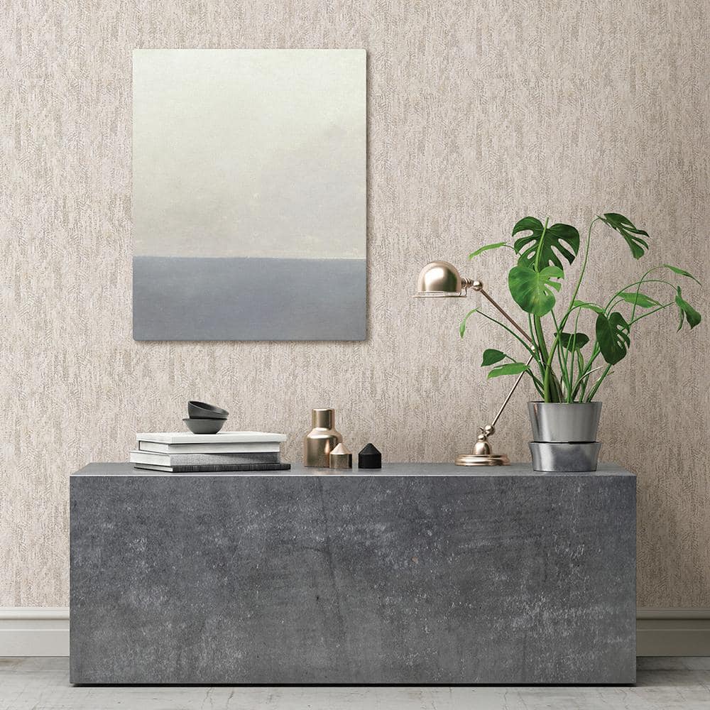 Luster White and Gold Distressed Non-Woven Wallpaper