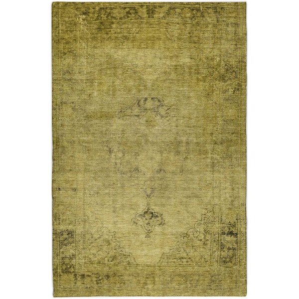 Dream Shag Premium Machine Washable Abstract ADS658 Gold 10 ft. x 14 ft. Area Rug