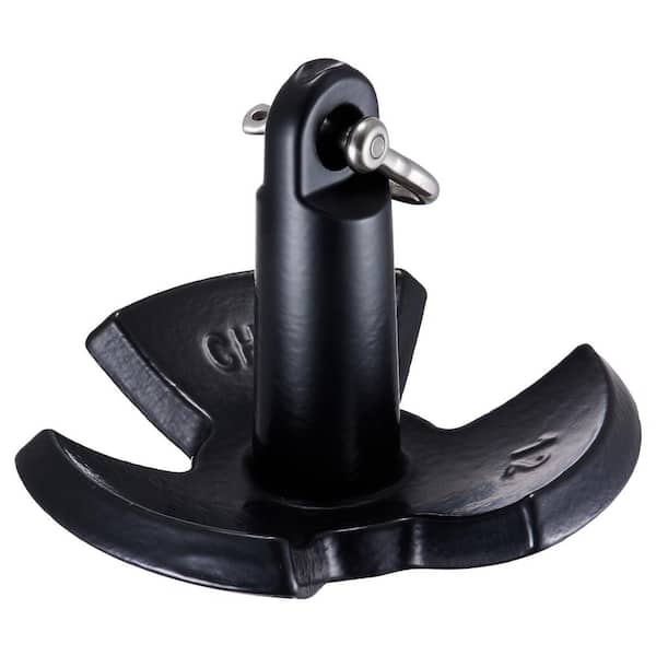 SKYSHALO River Anchor, 12 lbs. Boat Anchor Cast Iron Black Vinyl-Coated, Marine Grade Mushroom Anchor for Boats Up To 10 ft.