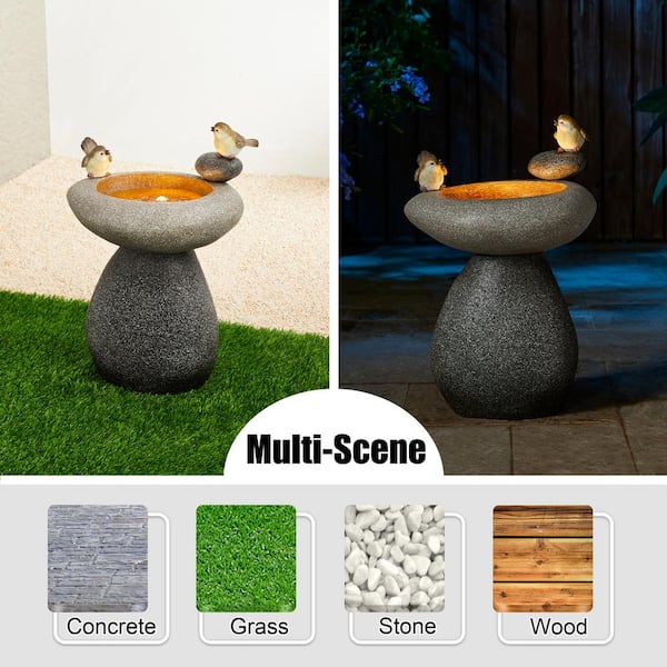 Glitzhome 35.5-in H Ceramic Water Tiered Outdoor Fountain