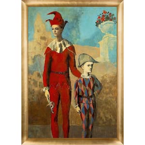 Acrobat and young harlequin by Pablo Picasso Gold Luminoso Framed People Oil Painting Art Print 27 in. x 39 in.