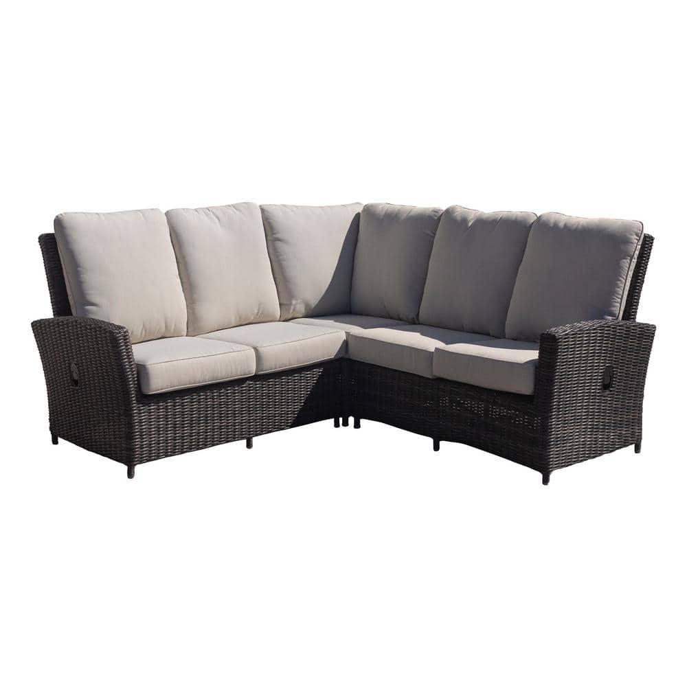 3-Piece Patio Aluminum Conversation Sectional with Cream Cushions Cantilever Recline Cheshire price history on PriceWatchPro