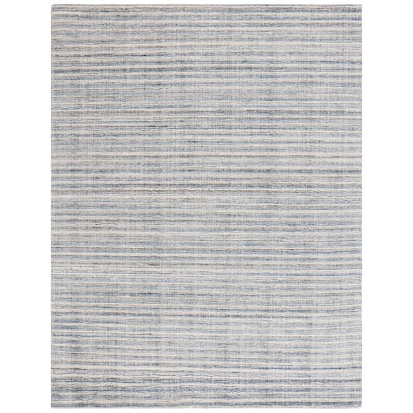Mirage 8 ft. x 10 ft. Ivory/Blue Striped Marle Area Rug