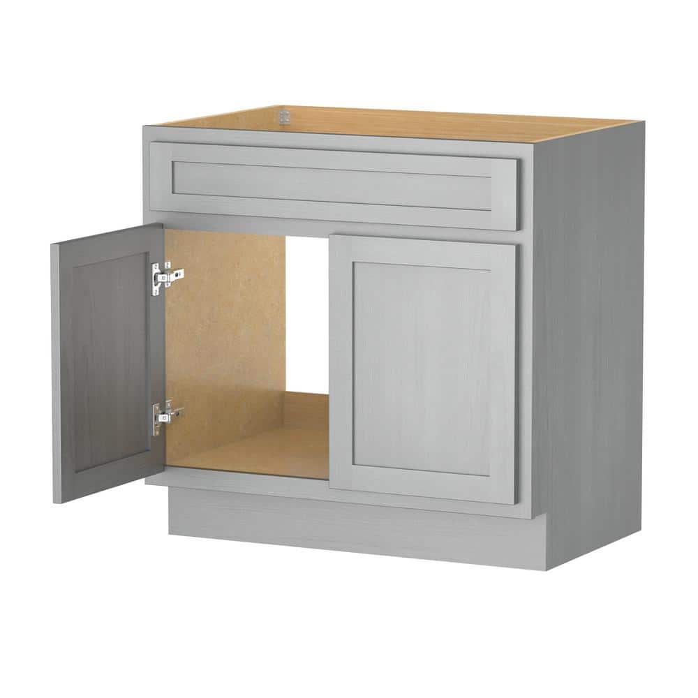 Silver 39 Inch Shaker Style Bathroom Vanity Cabinet