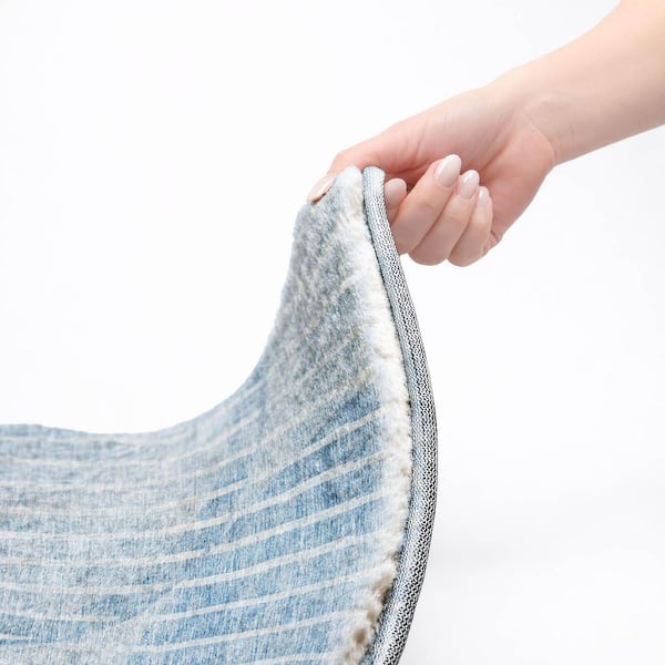 Dream Shag Premium Machine Washable Abstract ADS723 Blue 2 ft. x 7 ft. Runner Rug