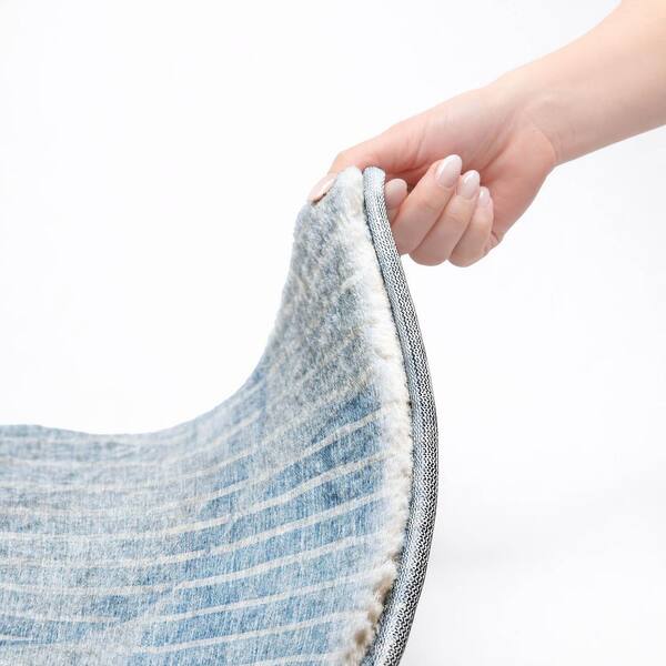 Dream Shag Premium Machine Washable Abstract ADS723 Blue 8 ft. x 10 ft. Area Rug