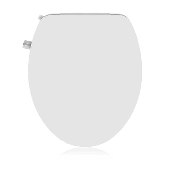 Non-Electric Bidet Seat for Round Toilets in White with Self-Cleaning Nozzles, Adjustable Spray Pressure and Position