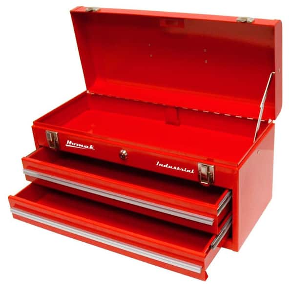Homak Industrial 20 in. 2-Drawer Friction Toolbox in Red