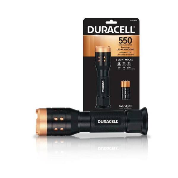 Duracell 550 Lumen Aluminum Focusing LED Flashlight 3 Modes with Batteries