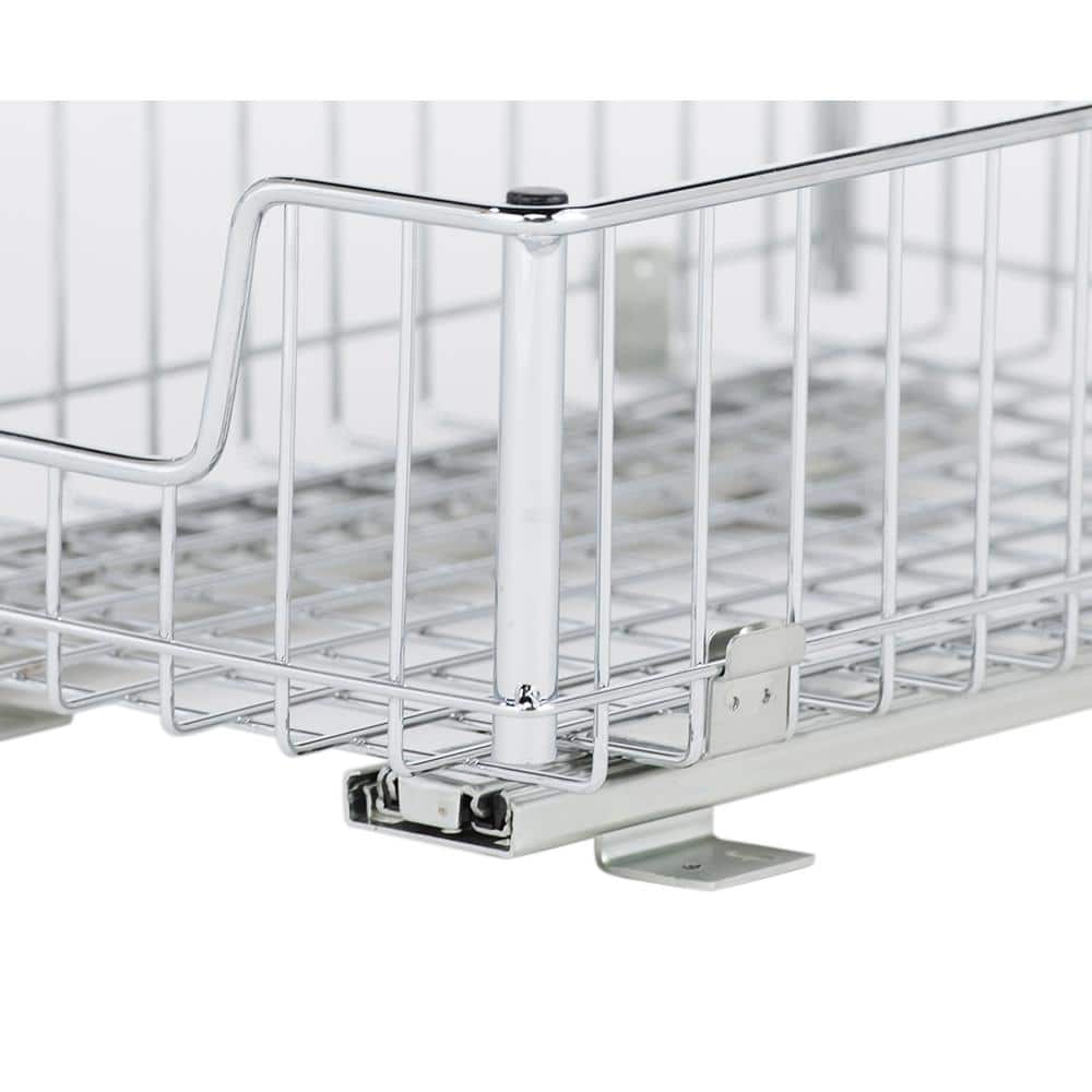 TRINITY 2-Tier Chrome Steel Wire Sliding Undersink Organizer