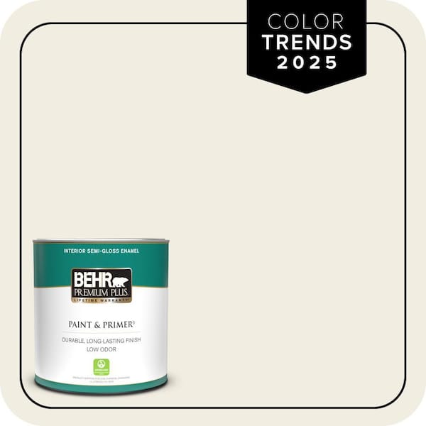 BEHR PREMIUM PLUS 1 qt. Designer Collection #DC-003 Blank Canvas Semi-Gloss Enamel Low Odor Interior Paint & Primer
