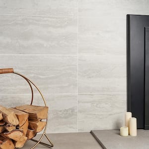 Essential Travertine White 11.71 in. x 23.50 in. Porcelain Floor and Wall Tile (11.62 sq. ft./Case)