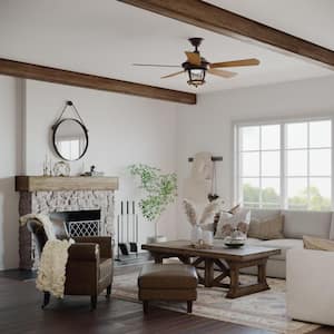 Smyrna 52 in. Indoor/Outdoor Integrated LED Antique Bronze Traditional Ceiling Fan with Remote for Patio or Porch