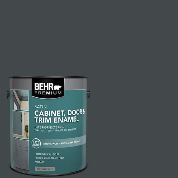 BEHR PREMIUM 1 gal. #PPU24-23 Little Black Dress Satin Enamel Interior/Exterior Cabinet, Door & Trim Paint