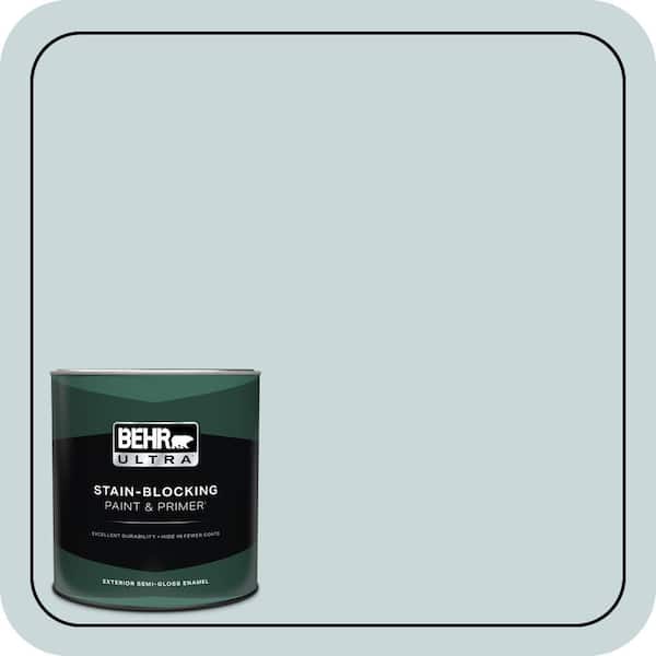 BEHR ULTRA 1 qt. #PPU13-16 Offshore Mist Semi-Gloss Enamel Exterior Paint & Primer