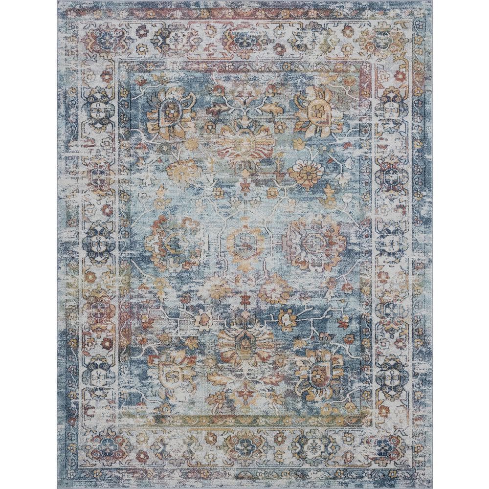 Tayse Rugs Reina Oriental Cream 9 ft. x 12 ft. Indoor Area Rug REI1100