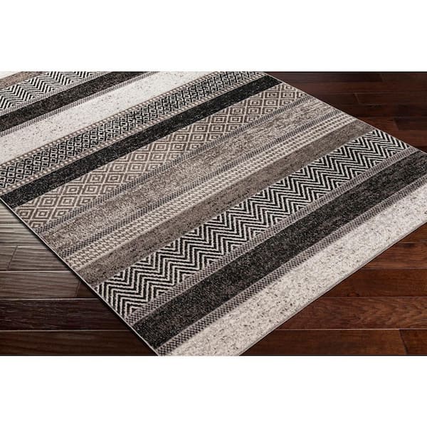 Grady Grey 8 ft. x 10 ft. Indoor Machine-Washable Area Rug