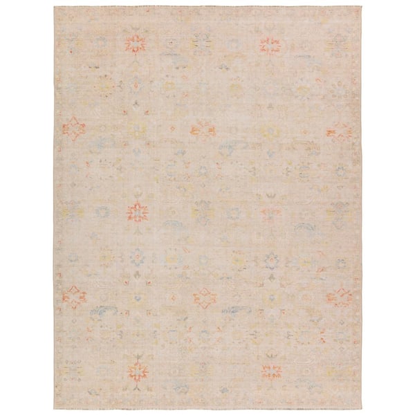 Aaina 6 X 9 Floral Cream/Blue Area Rug