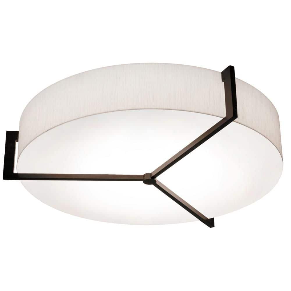 Apex 19 in. 3-Light Espresso, Linen White Flush Mount price history on PriceWatchPro