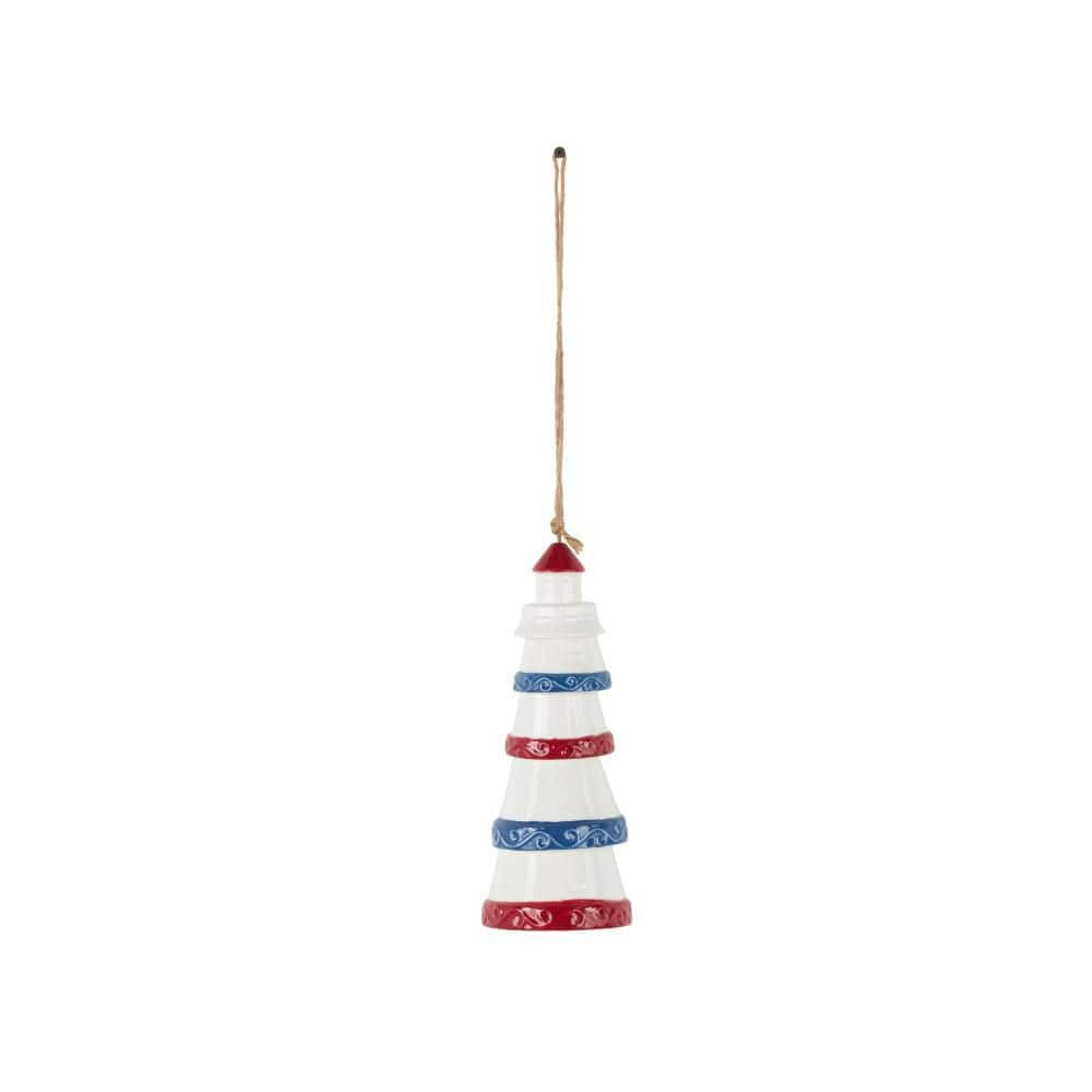 21 in. White Ceramic Light House Windchime with Brown Rope and Blue and Red Accents price history on PriceWatchPro