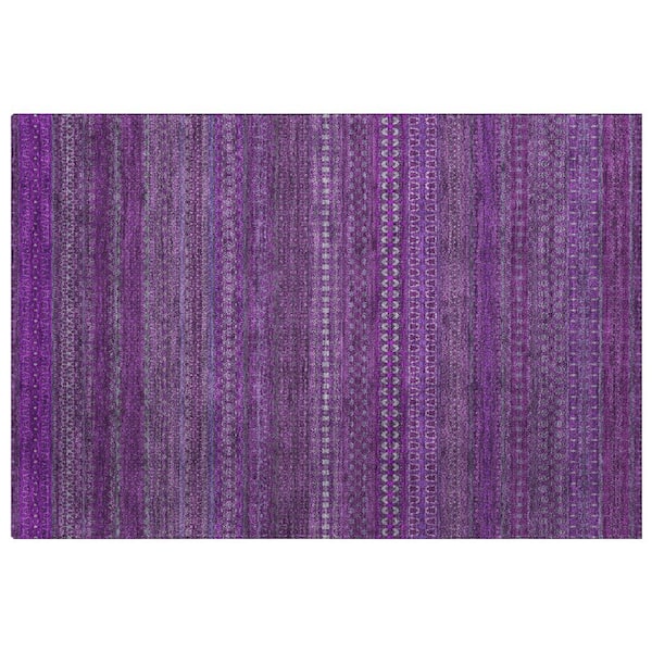 Dream Shag Premium Machine Washable Abstract ADS527 Eggplant 3 ft. x 4 ft. Area Rug