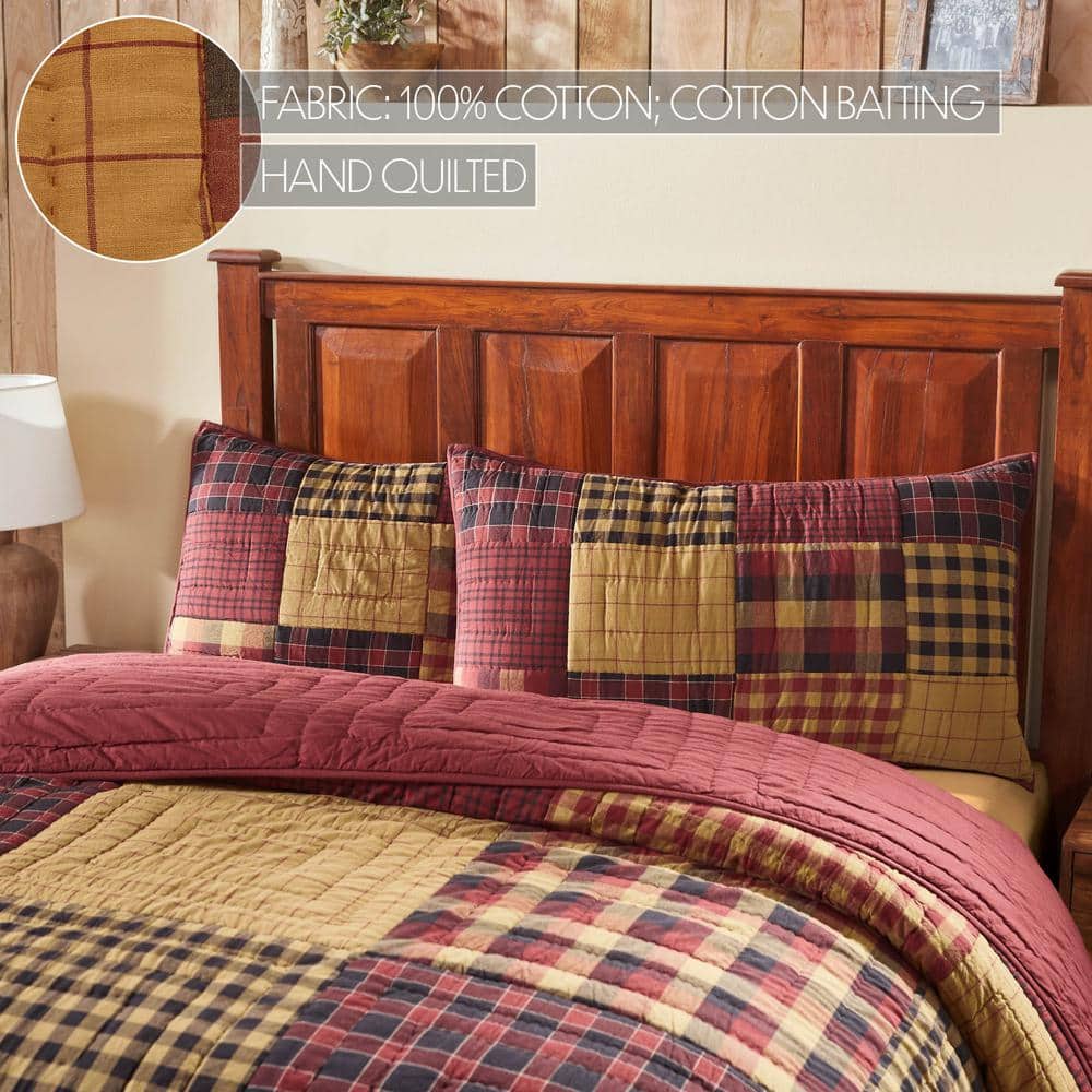 Connell King Burgundy Cotton Patchwork Quilted Sham