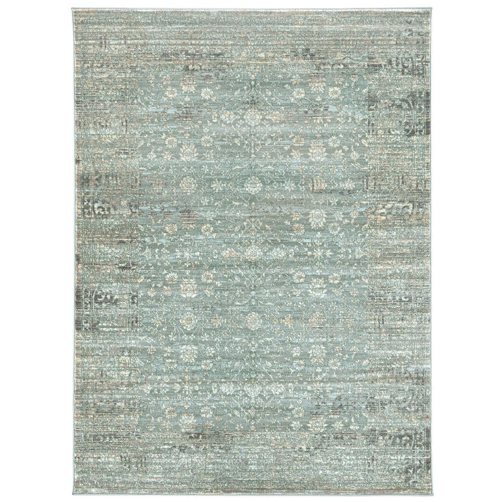 Seriate Light Green 3 ft. x 5 ft. Traditional Vintage Area Rug