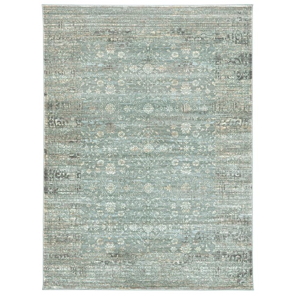 Unbranded Seriate Light Green 3 ft. x 5 ft. Traditional Vintage Area Rug